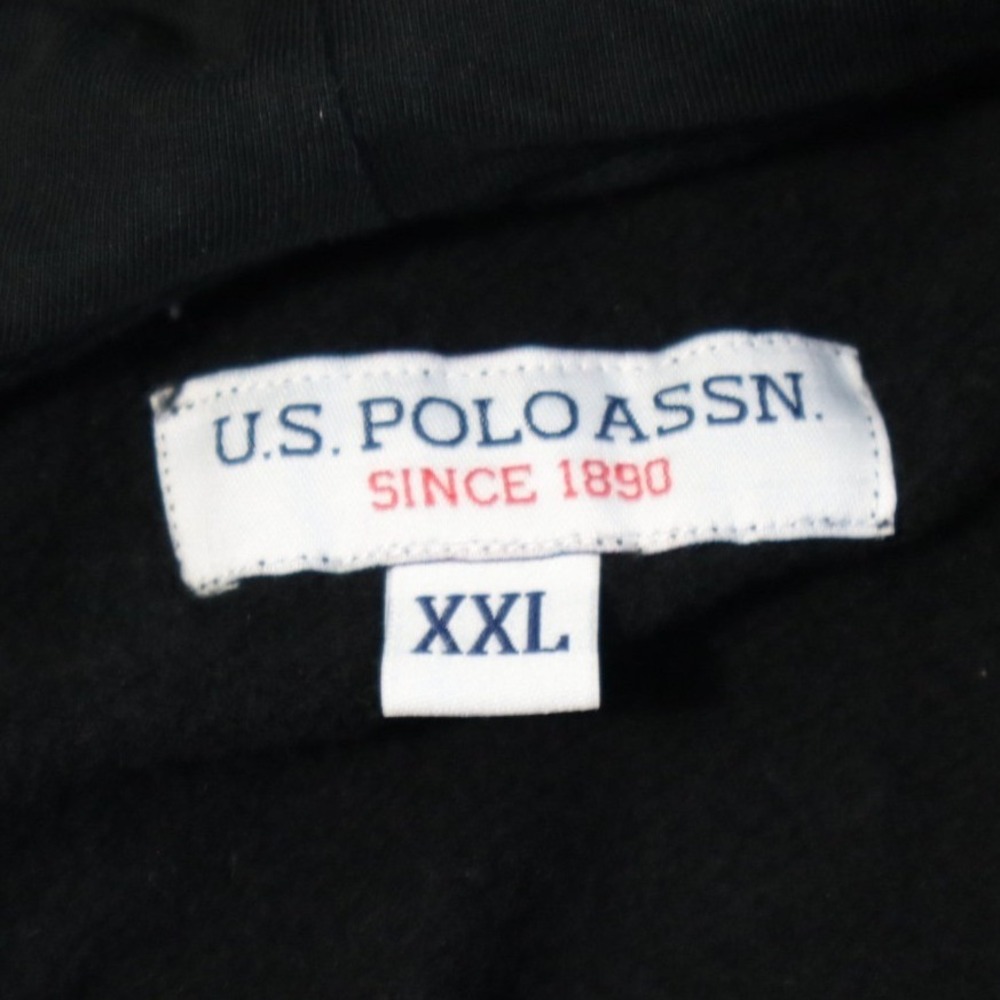 Y2K US Polo Assn Mens XXL Black Americana Graphic Eagle Flag Pullover Sweatshirt - Picture 7 of 8